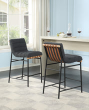 Lahni Set of 2 Dark Gray Boucle Fabric Counter Height Stools[NA:7]