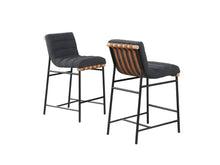 Lahni Set of 2 Dark Gray Boucle Fabric Counter Height Stools[NA:7]