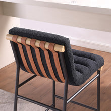Lahni Set of 4 Black Boucle Fabric Counter Height Stools[NA:14]