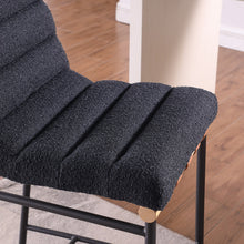 Lahni Set of 4 Black Boucle Fabric Counter Height Stools[NA:14]