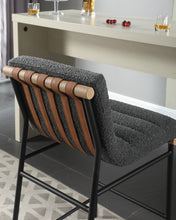 Lahni Set of 4 Dark Gray Boucle Fabric Counter Height Stools[NA:8]