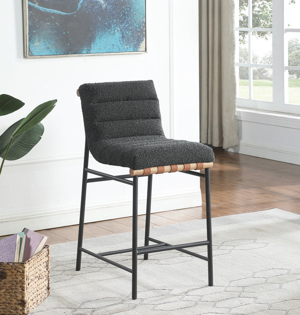 Lahni Dark Gray Boucle Fabric Counter Height Chair (Fully Assembled)