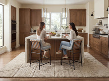 Lahni Set of 2 Gray Boucle Fabric Counter Height Stools[NA:9]