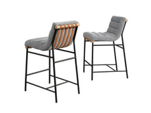 Lahni Set of 2 Gray Boucle Fabric Counter Height Stools[NA:9]