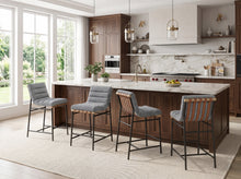 Lahni Set of 4 Gray Boucle Fabric Counter Height Stools[NA:10]