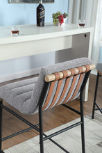 Lahni Set of 2 Gray Boucle Fabric Counter Height Stools[NA:9]