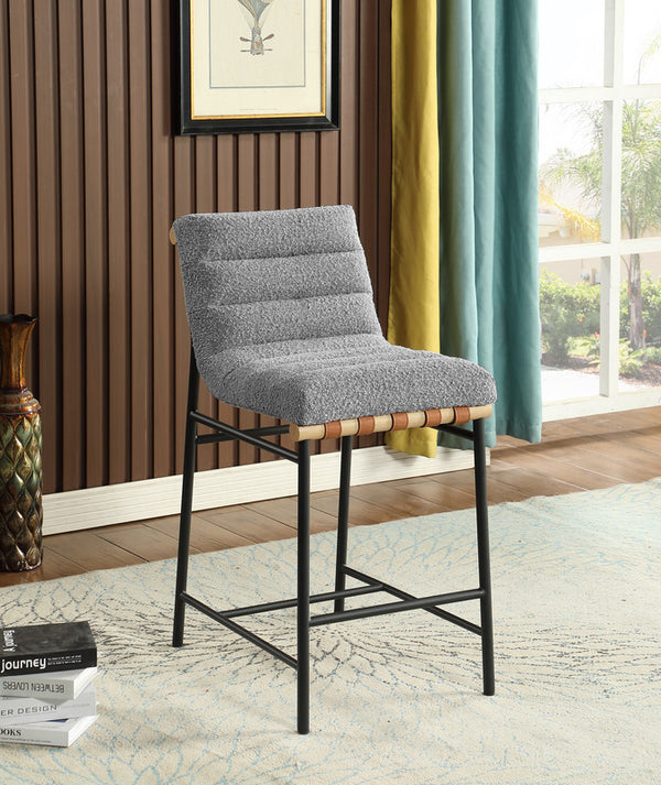 Lahni Gray Boucle Fabric Counter Height Chair (Fully Assembled)