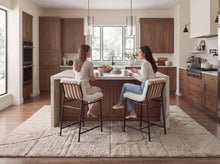 Lahni Set of 2 White Boucle Fabric Counter Height Stools[NA:11]