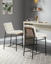 Lahni White Boucle Fabric Counter Height Chair (Fully Assembled)