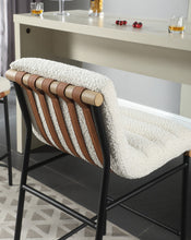Lahni Set of 4 White Boucle Fabric Counter Height Stools[NA:12]