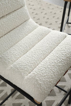 Lahni Set of 2 White Boucle Fabric Counter Height Stools[NA:11]