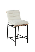 Lahni White Boucle Fabric Counter Height Chair (Fully Assembled)