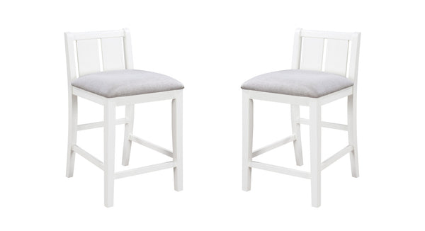Graham Set of 2 White Finish Upholstered Seat 20"W Counter Height Chair