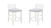 Graham Set of 2 White Finish Upholstered Seat 20"W Counter Height Chair