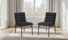 Lahni Set of 2 Black Boucle Fabric Chair