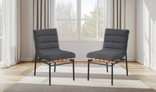 Lahni Set of 2 Dark Gray Boucle Fabric Chair
