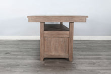 Rustic Counter-Height Extension Dining Table With Barn Door Storage - Amber