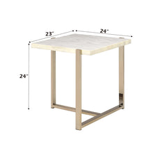 Feit - End Table - Faux Marble Top & Champagne