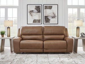 DeepWakes - Caramel - 2 Seat Power Reclining Sofa Adjustable Headrest