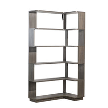 Freestanding Corner Bookshelf For Living Room - Dark Brown