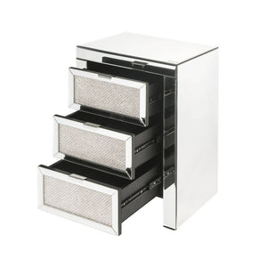 Lavina - Accent Table - Mirrored & Faux Diamonds