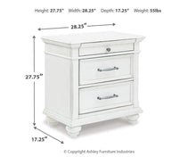 Kanwyn - Three Drawer Night Stand - Whitewash