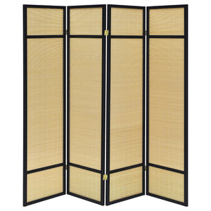 Pearce - 4-Panel Bamboo Room Divider Folding Screen - Natural