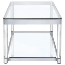 Anne - Rectangular Glass Top Acrylic Leg Coffee Table - Chrome