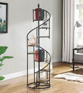 Roseglen - 8-Shelf Staircase Bookshelf - Rustic Brown