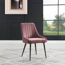 Riley - Side Chair (Set of 2) - Pink Fabric & Black