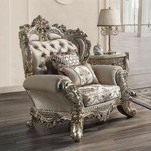 Danae - Chair With 2 Pillows - Fabric, Champagne & Gold
