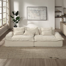 Jesse - Oversized Sofa With 6 Pillows - Beige Linen