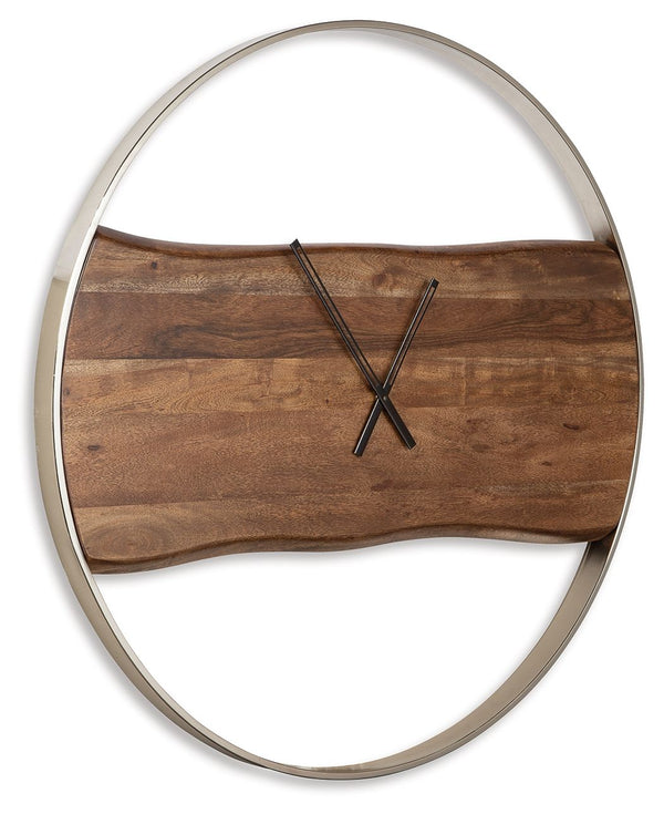 Panchali Wall Clock Brown / Silver Finish