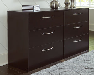 Finch - Black - Six Drawer Dresser