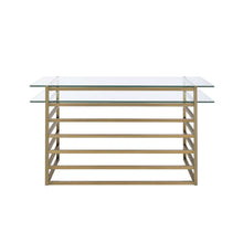 Shona - Writing Desk - Clear Glass Top & Antique Gold