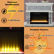 Noralie - 39" Fireplace - Mirrored & Faux Diamonds