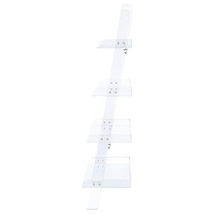 Amaturo - 4-Shelf Acrylic Ladder Bookshelf - Clear