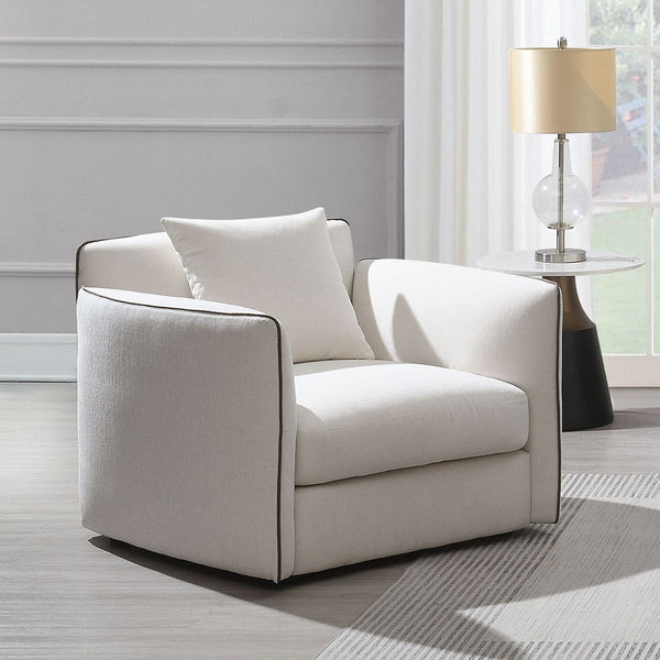 Yolanda Chair With Pillow Beige Chenille