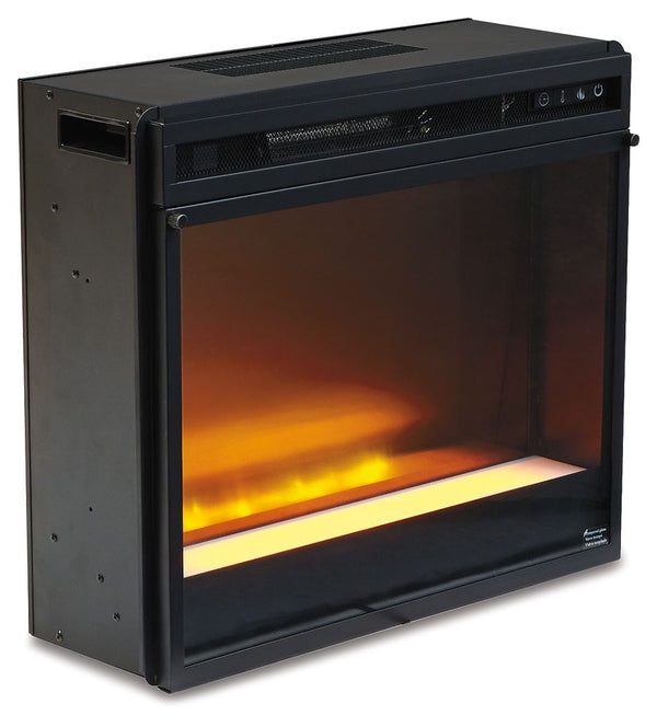 Entertainment Accessories Fireplace Insert Glass/Stone Black