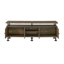 Ensata II - TV Stand - Rustic Oak & Black Finish