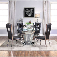 Noralie - Dining Table - Mirrored, Faux Diamonds & Clear Glass
