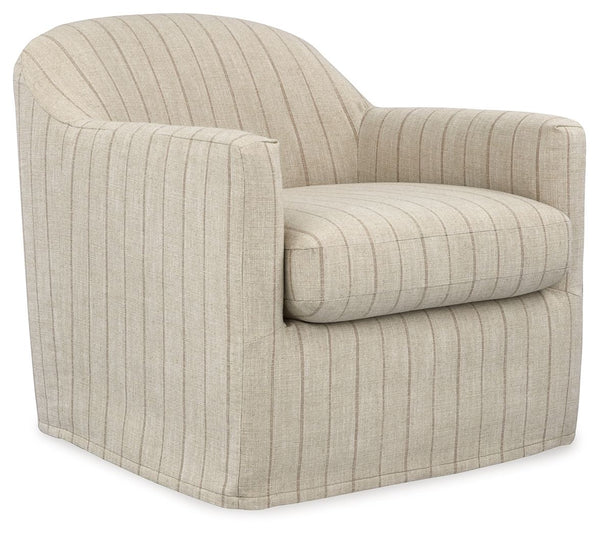 Valwick Swivel Accent Chair Cream / Brown