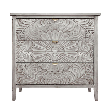 3 Drawer Cabinet, American Furniture, Suitable For Bedroom, Living Room - Light Gray