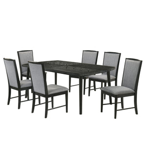 Skyline - Rectangle Dining Table With 6 Chairs - Black