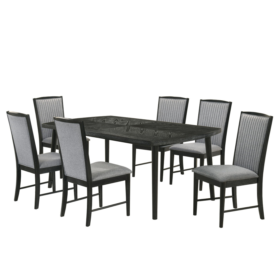 Skyline - Rectangle Dining Table With 6 Chairs - Black