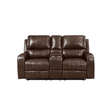 Linton - Leather Console Loveseat With Power Footrest