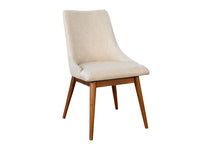Mid-Century Modern - Upholstered Dining Chair With Curved Backrest And Wooden Legs (Set of 2) - Cinnamon