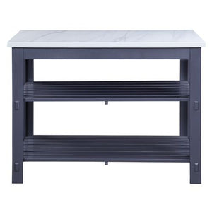 Enapay - Kitchen Island - Marble Top Top & Gray
