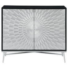 Josie - 2 Door Wood Sunburst Accent Cabinet - Black And Silver