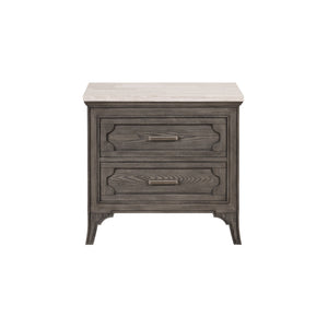 Lisbon - Marble Top Nightstand - Gray